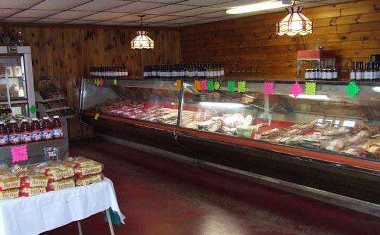 large display case with fresh meats