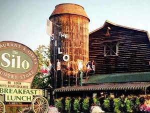 exterior of and sign for the silo