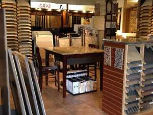 tile samples in a showroom