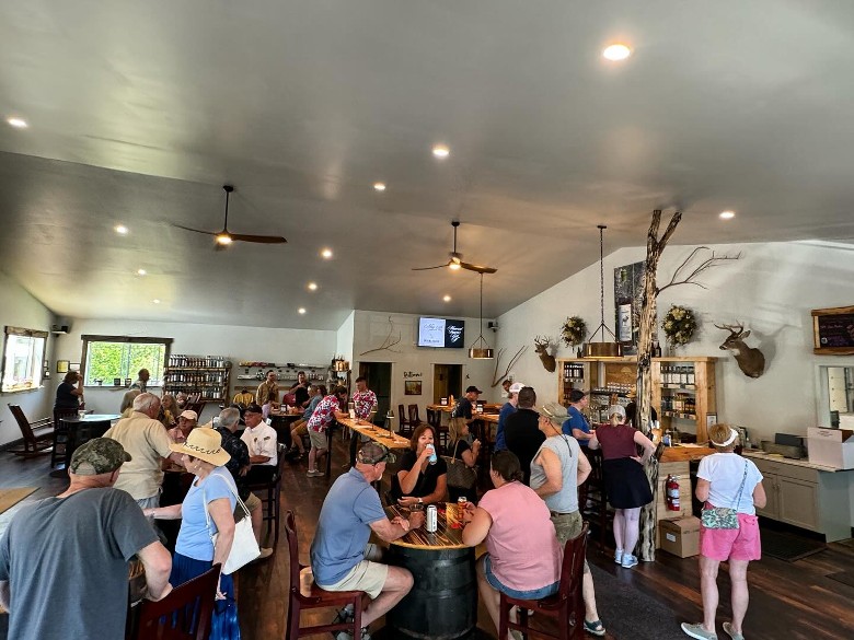 people in a tasting room