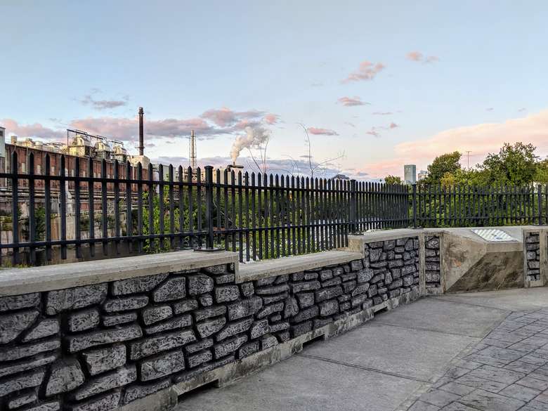 fence and brick area