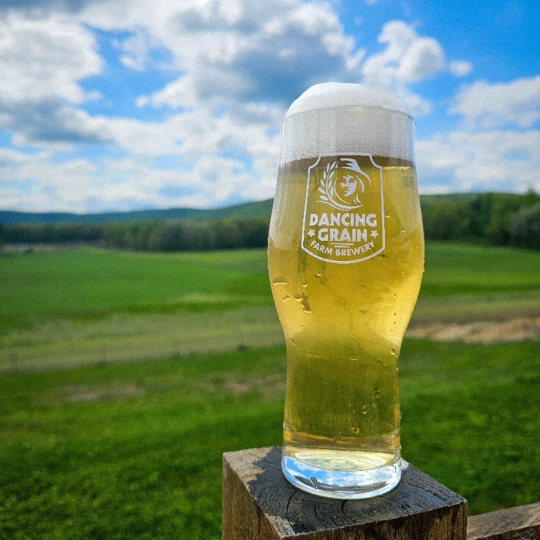 dancing brain beer glass