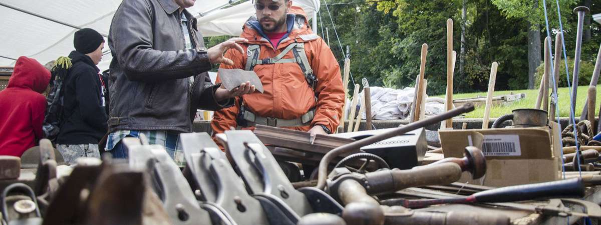 tools on display at garage sale