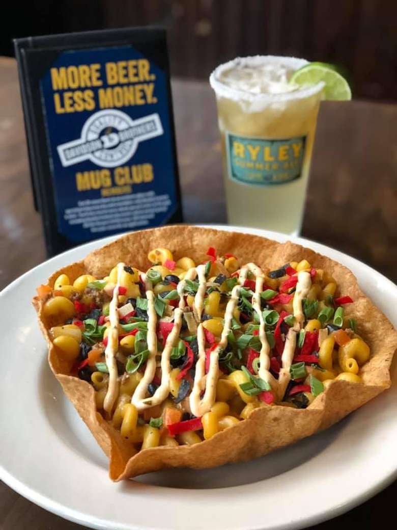 cocktail and an open taco