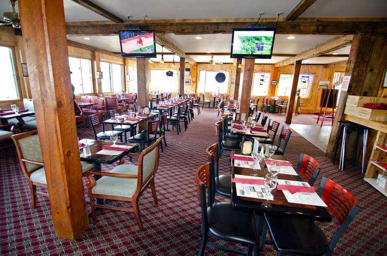 Indoor downstairs dining area