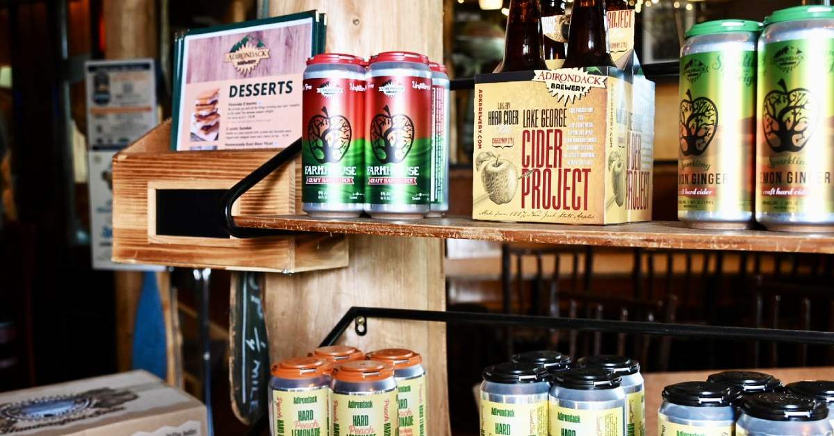 ciders to buy on shelf with dessert menu 