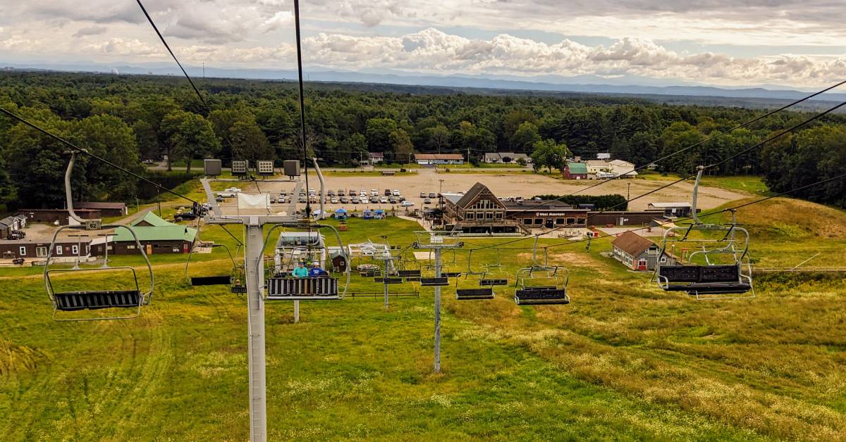 ski lift at west mountain in late summer