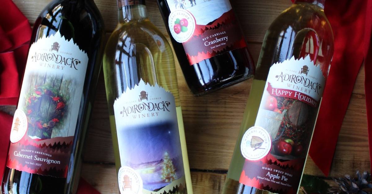 four bottles of adirondack winery wines