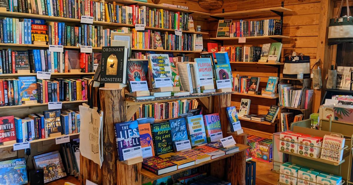 interior of the book cabin