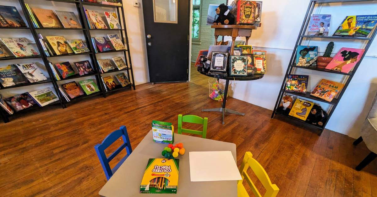 interior of little black walnut books