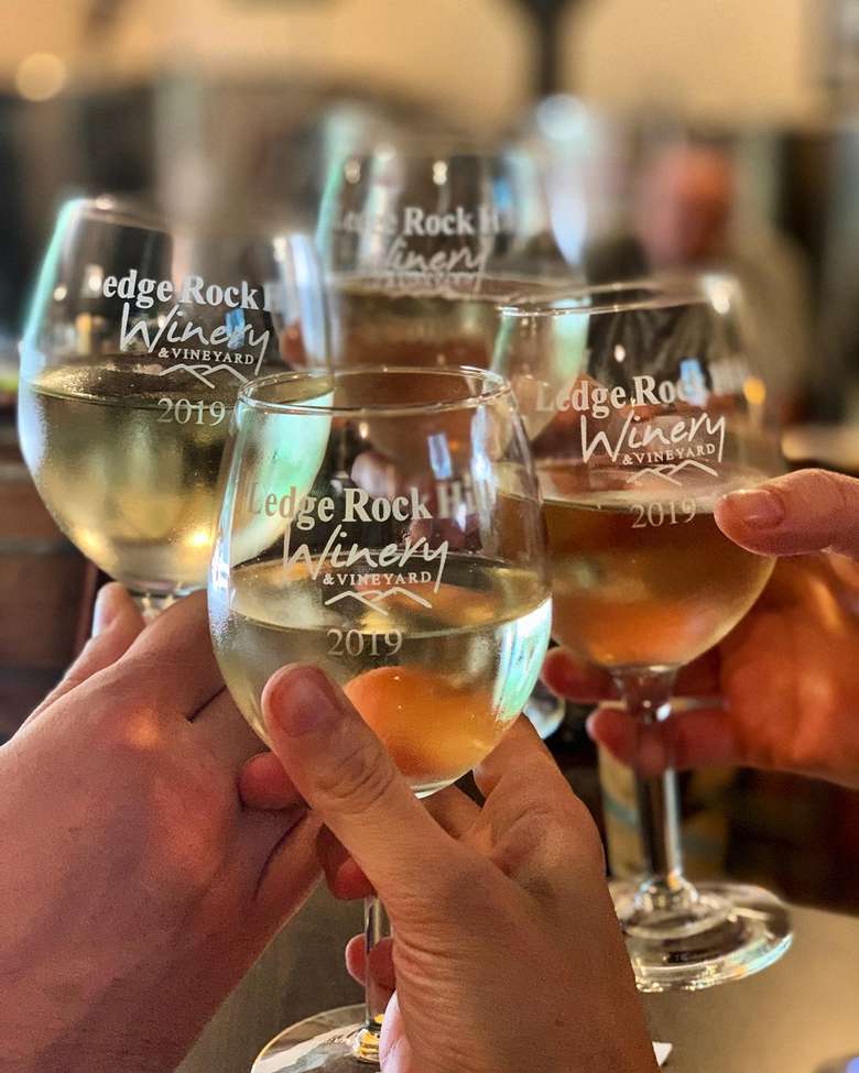 Cheers at Ledge Rock Hill Winery