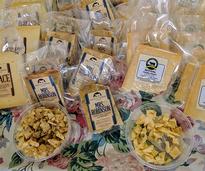 cheese blocks and sample curds