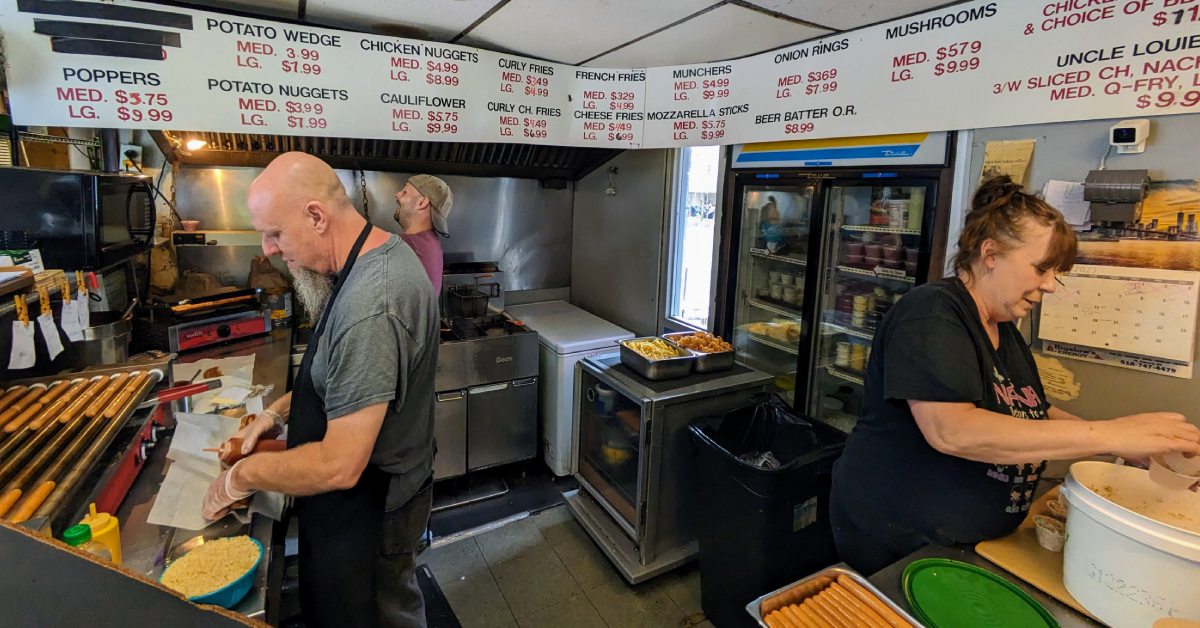 interior of dog shack in hudson falls