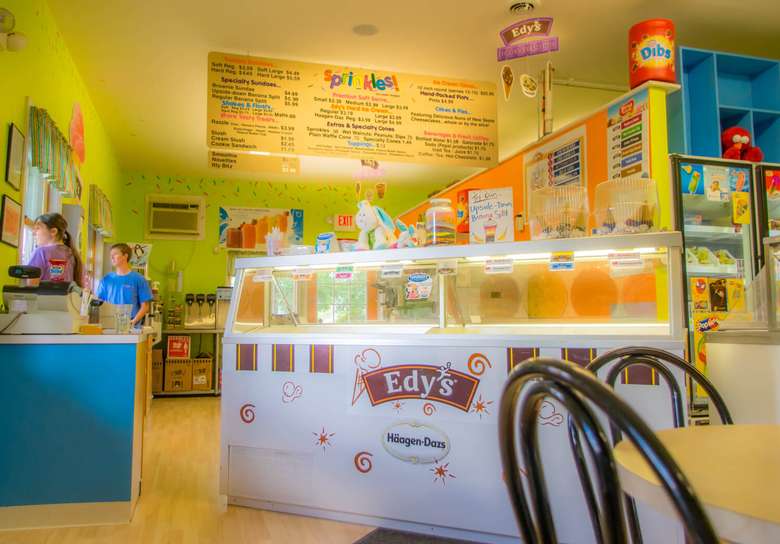 inside ice cream store