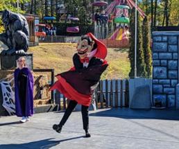 person dressed like dracula dancing