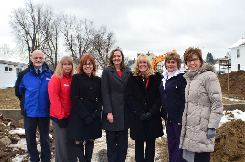 Group at construction site