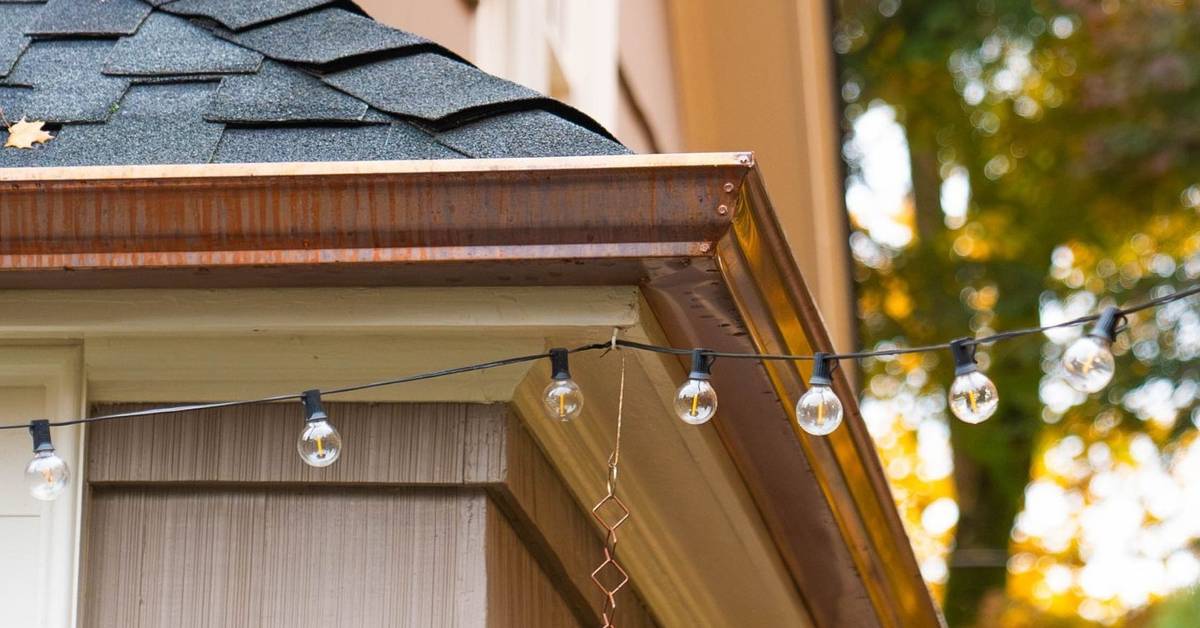 gutters on house in the fall