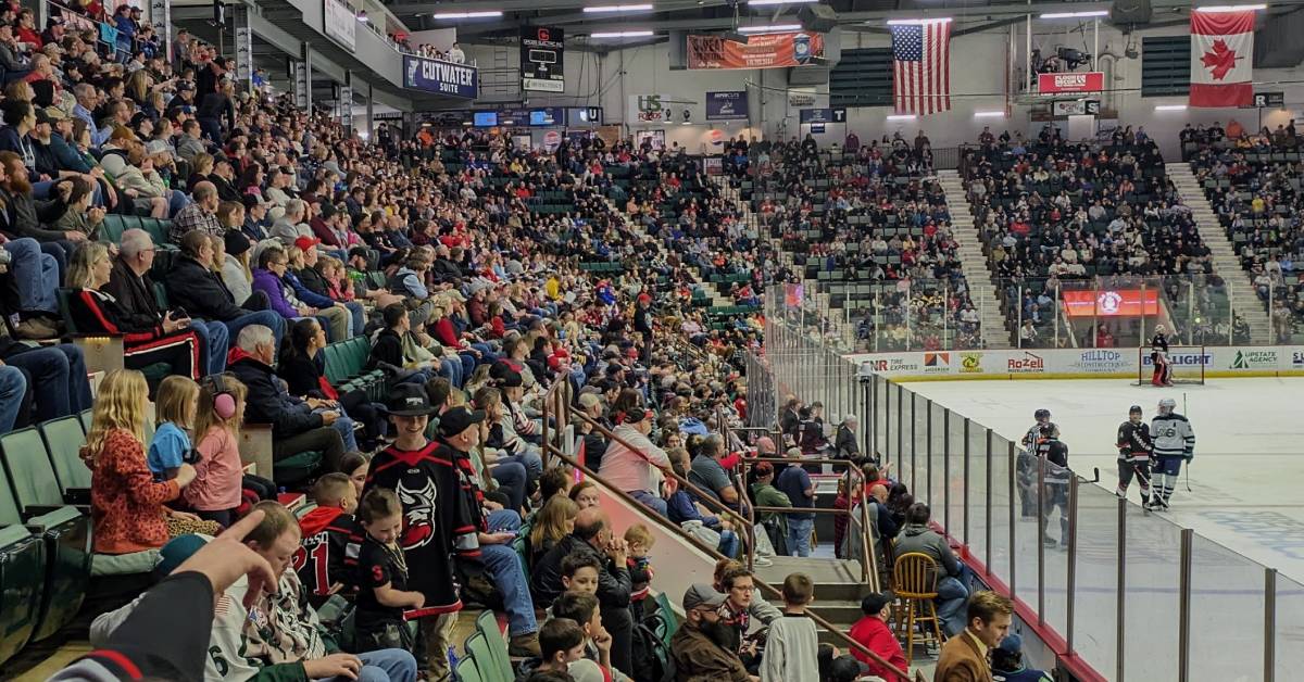 crowd at adirondack thunder hockey game