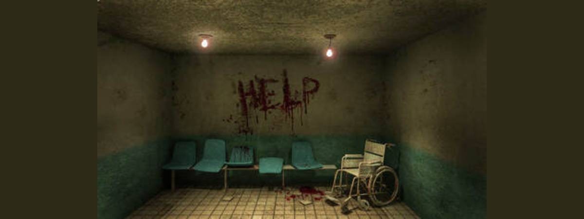 help written on wall with blood