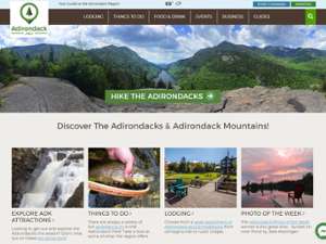 the home landing page of Adirondack.net
