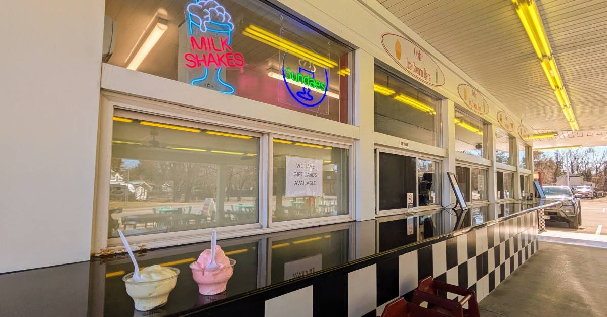 two ice cream dishes on counter at mr. bill's carhop