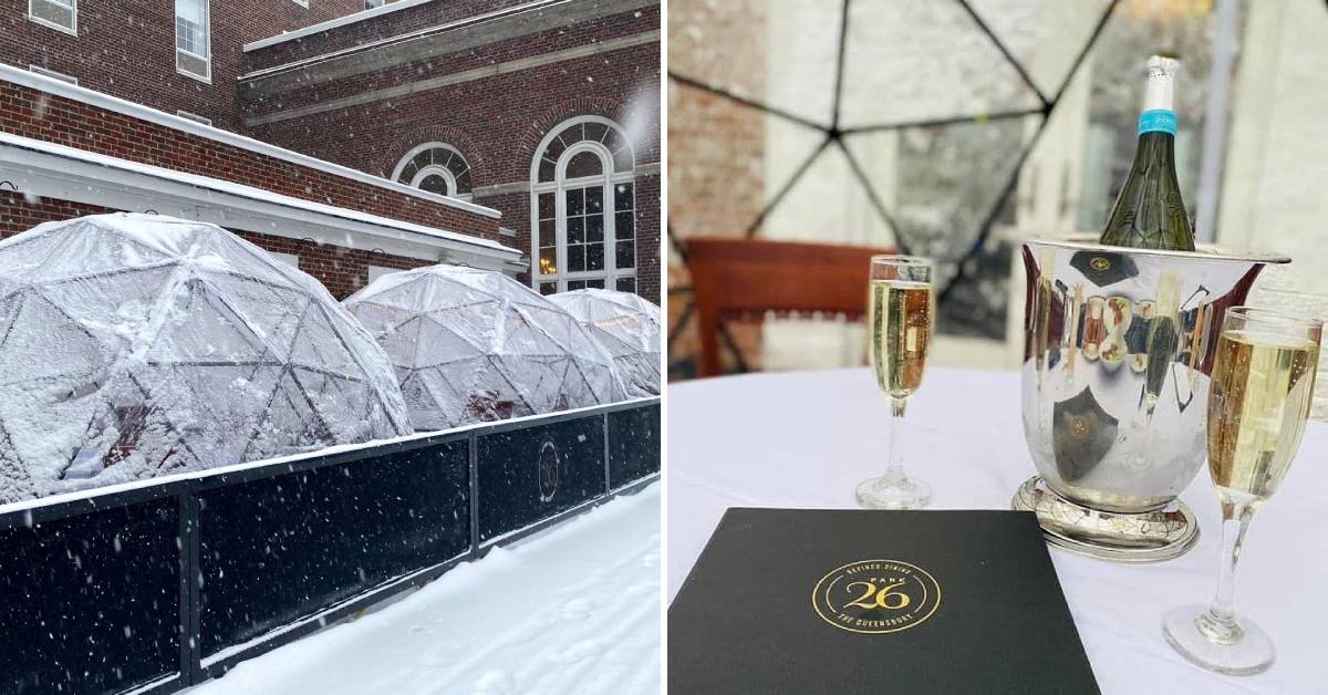 igloo dining outside a hotel