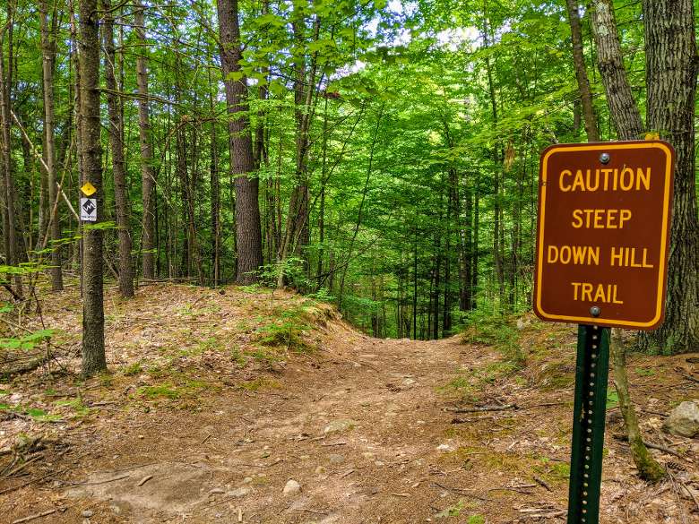 trail and sign in woods