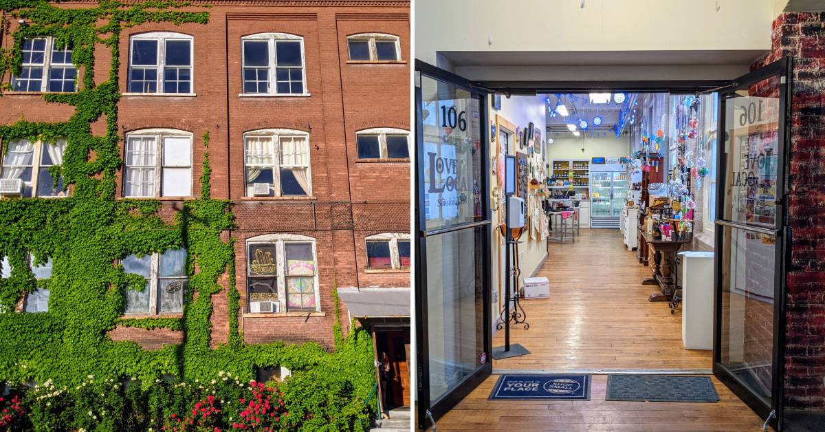 exterior and interior of the shirt factory