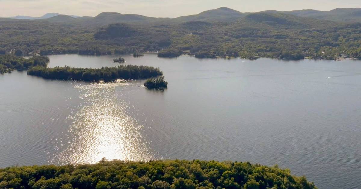 view of lake from plane
