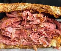 pastrami stuffed sandwich