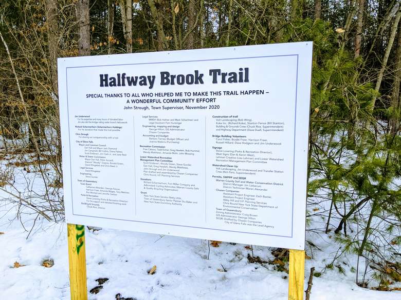 Halfway Brook Trail sign