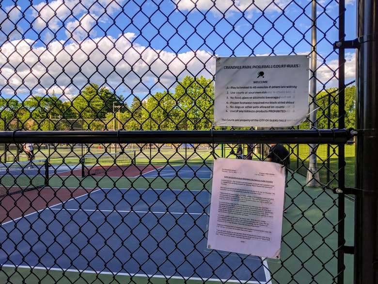 pickleball court and sign