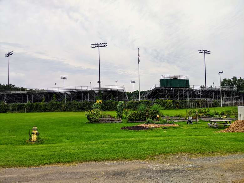community garden near baseball field