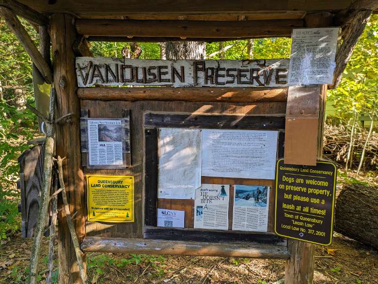 van dusen preserve sign at trailhead