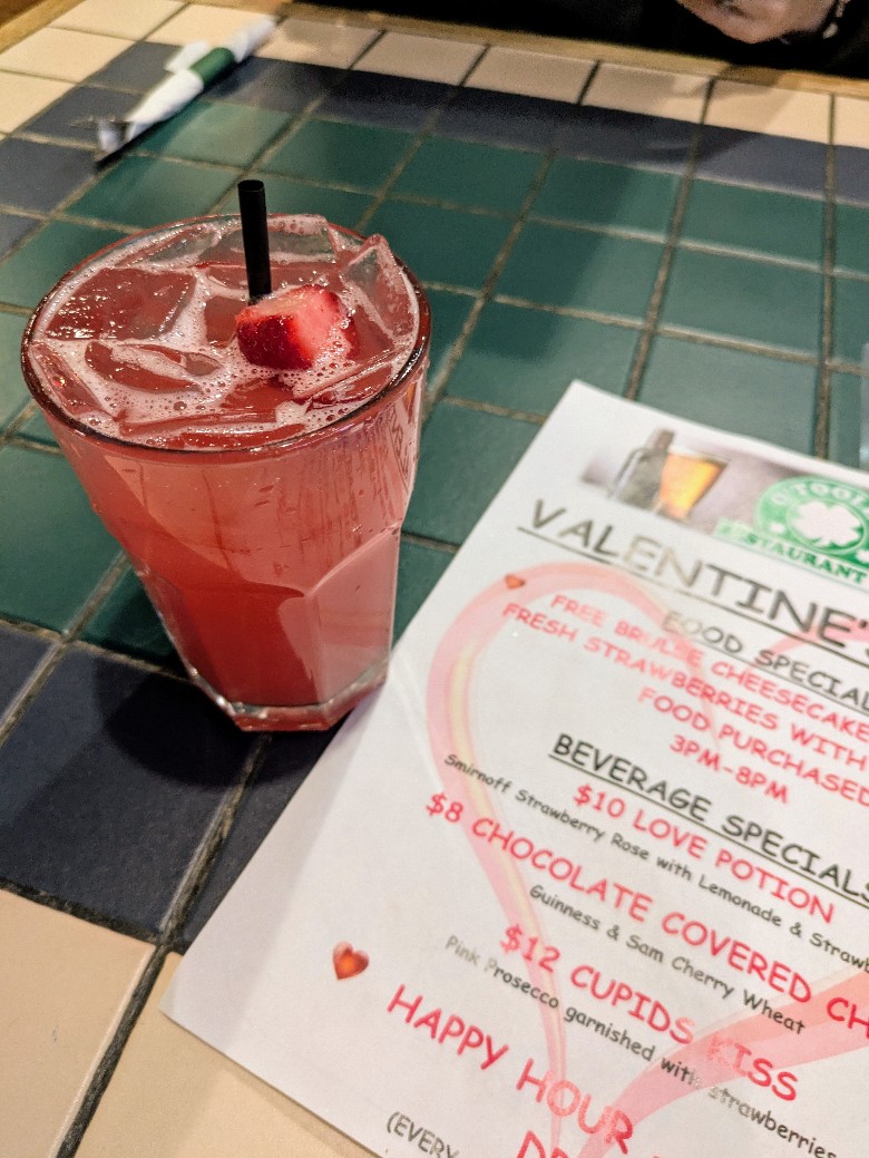 Check ahead of holidays to see what specials they'll be serving up! valentine's menu and drink