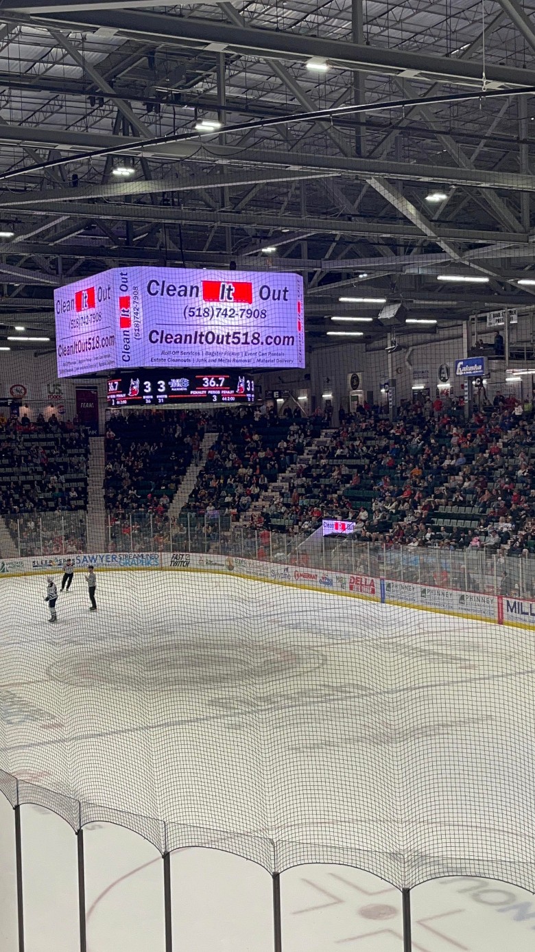 Clean It Out Containers supporting the Adirondack Thunder Hockey Team in Glens Falls