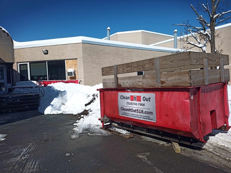Glens Falls High School renting a 10 Yard dumpster for their clutter