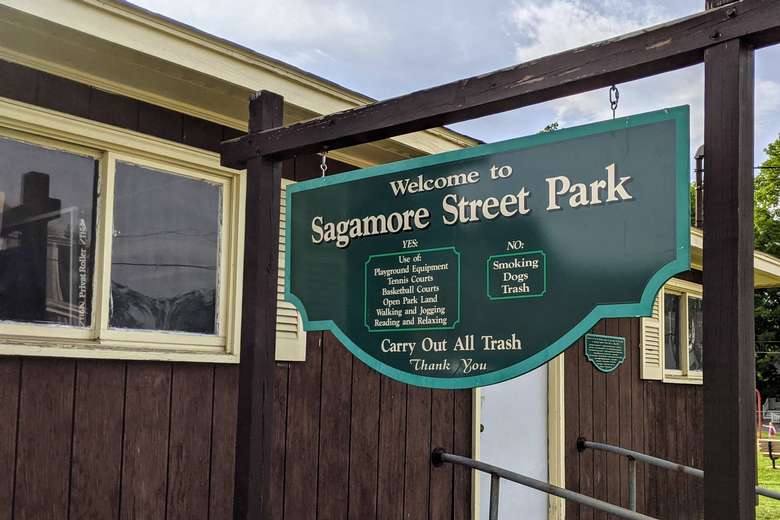 Sagamore Street Park sign and rules