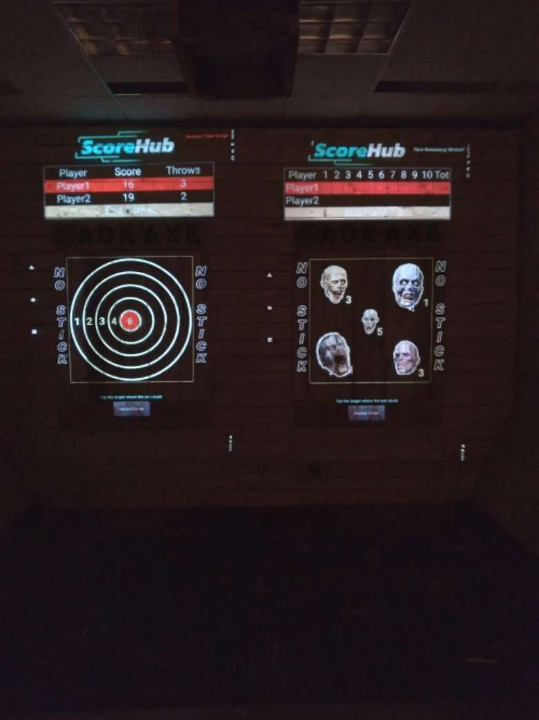 two scoreboards, one with rings and one with zombies