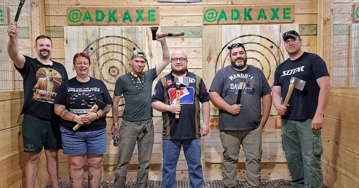 adirondack axe people posing