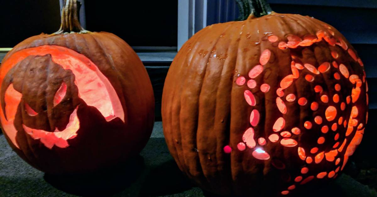 two jack-o-lanterns