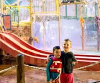 two kids at indoor waterpark